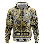 Aotearoa Iwi Ngati Whatua Zip Hoodie Maori Wharenui House Tribal Pattern