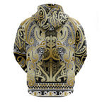 Aotearoa Iwi Ngati Whatua Zip Hoodie Maori Wharenui House Tribal Pattern