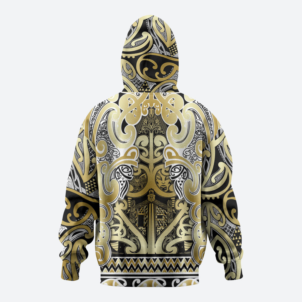 Aotearoa Iwi Ngati Whatua Zip Hoodie Maori Wharenui House Tribal Pattern