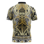 Aotearoa Iwi Ngati Whatua Zipper Polo Shirt Maori Wharenui House Tribal Pattern