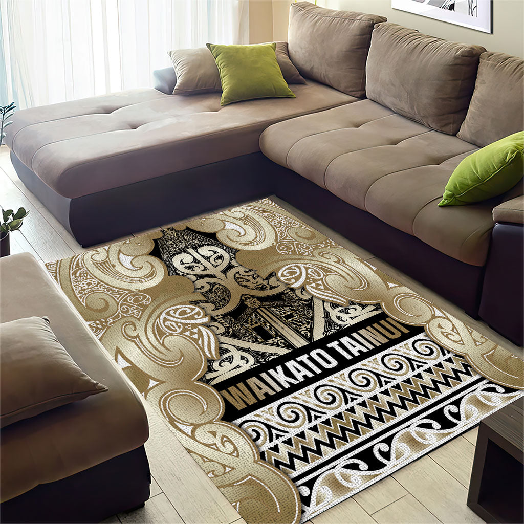 Aotearoa Iwi Waikato Tainui Area Rug Maori Wharenui House Tribal Pattern