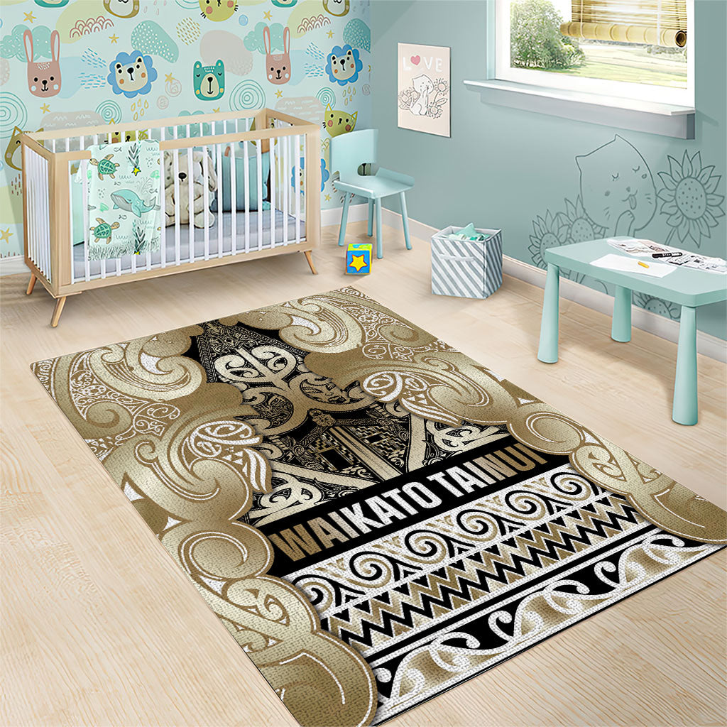 Aotearoa Iwi Waikato Tainui Area Rug Maori Wharenui House Tribal Pattern