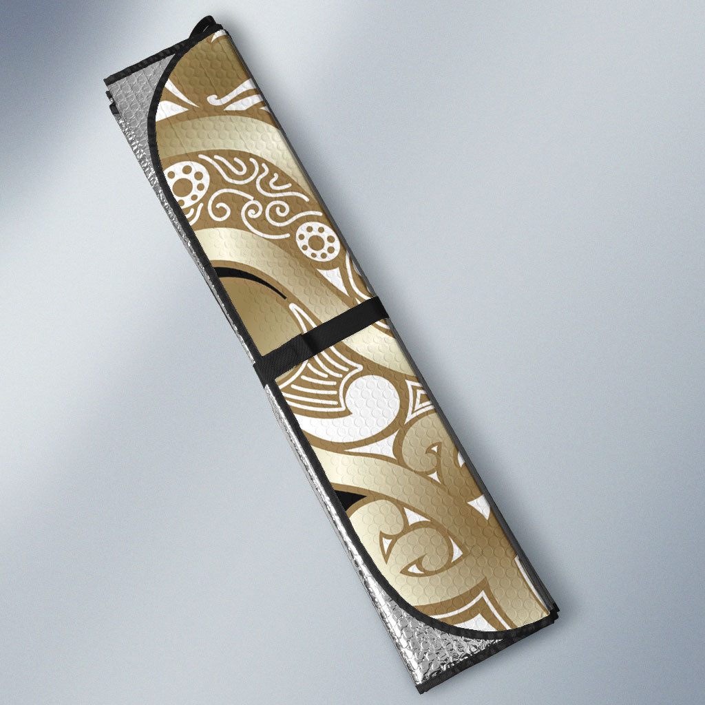 Aotearoa Iwi Waikato Tainui Auto Sun Shade Maori Wharenui House Tribal Pattern