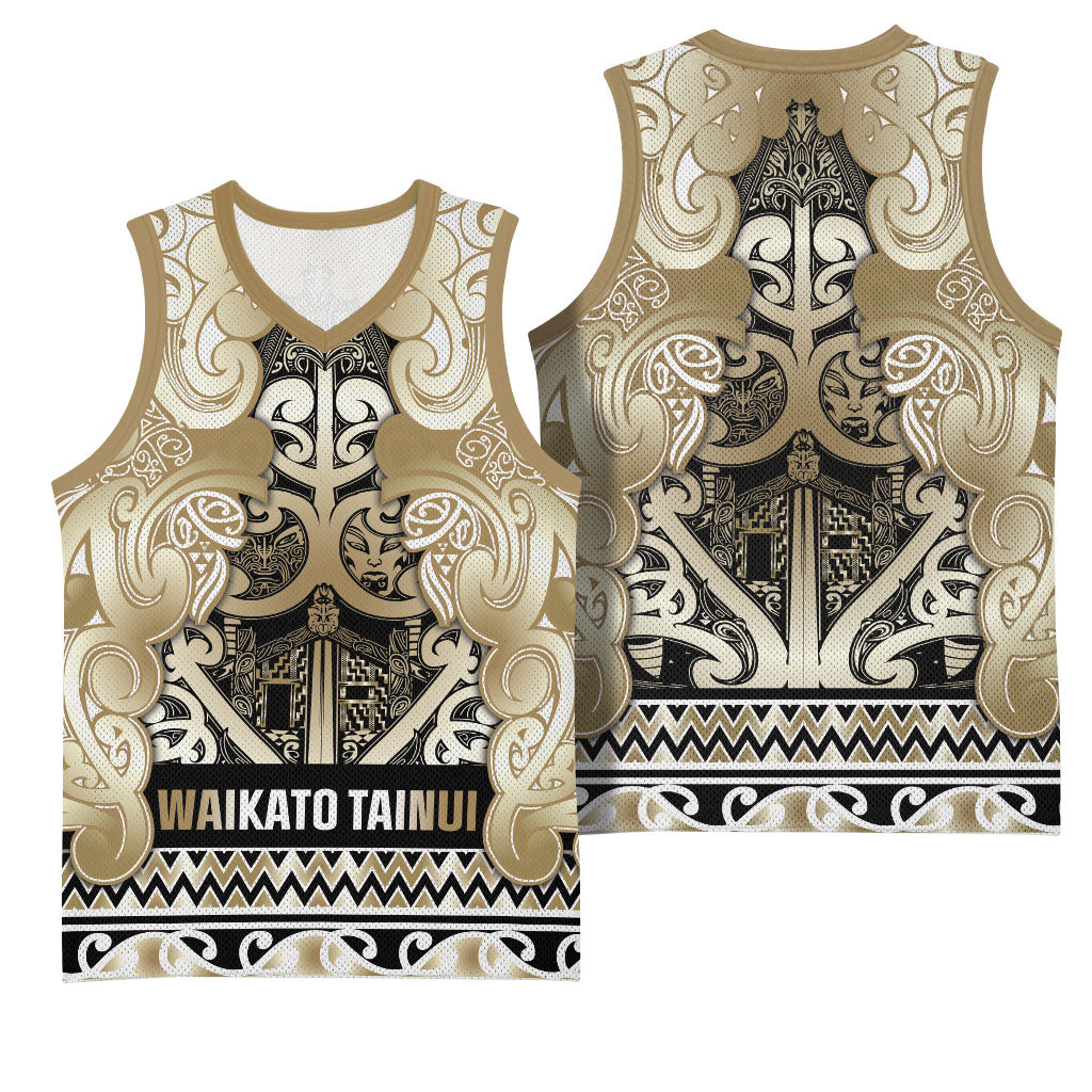 Aotearoa Iwi Waikato Tainui Basketball Jersey Maori Wharenui House Tribal Pattern