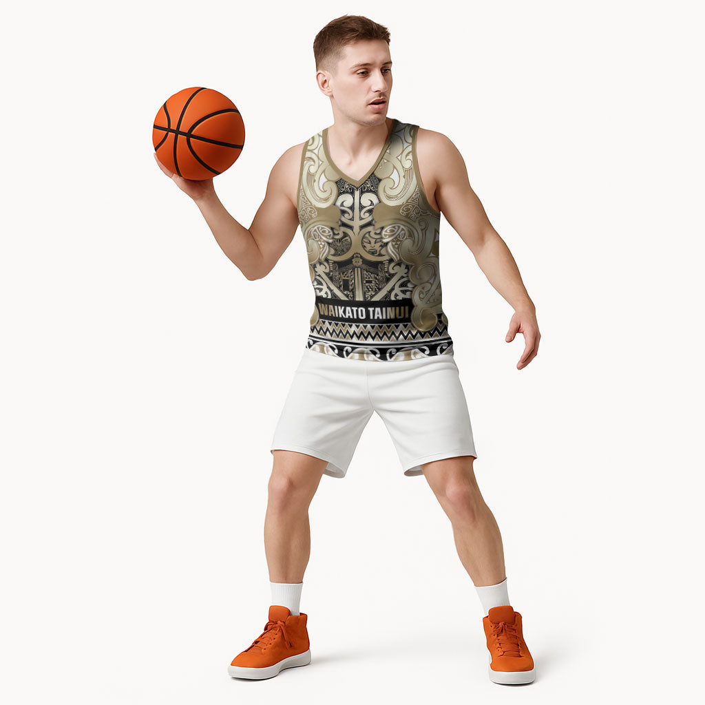Aotearoa Iwi Waikato Tainui Basketball Jersey Maori Wharenui House Tribal Pattern