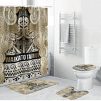 Aotearoa Iwi Waikato Tainui Bathroom Set Maori Wharenui House Tribal Pattern