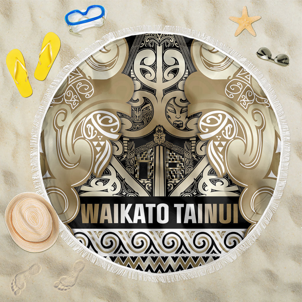 Aotearoa Iwi Waikato Tainui Beach Blanket Maori Wharenui House Tribal Pattern