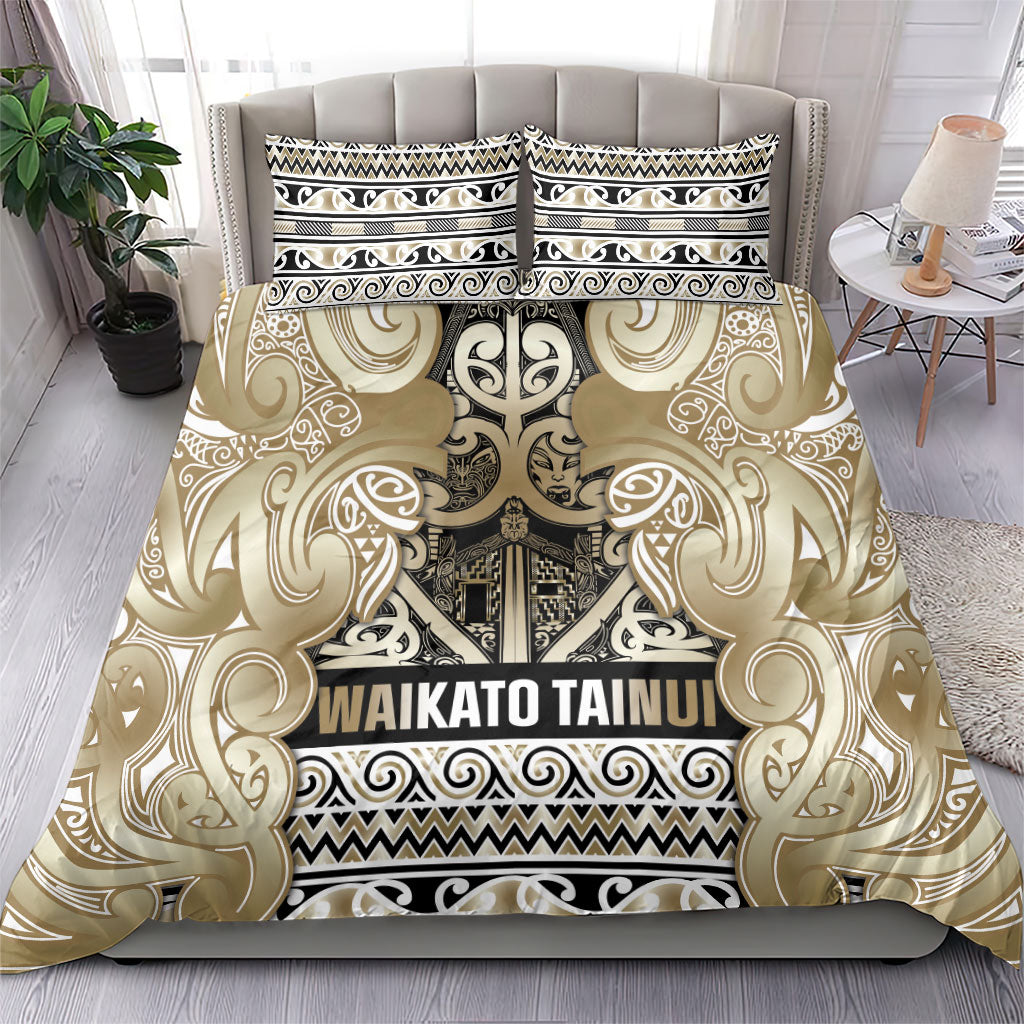 Aotearoa Iwi Waikato Tainui Bedding Set Maori Wharenui House Tribal Pattern