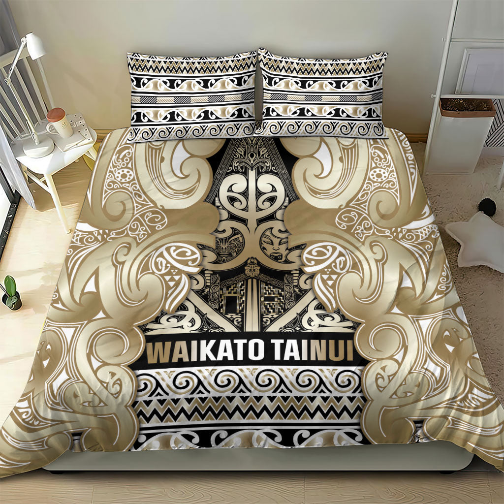Aotearoa Iwi Waikato Tainui Bedding Set Maori Wharenui House Tribal Pattern