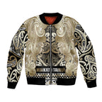 Aotearoa Iwi Waikato Tainui Bomber Jacket Maori Wharenui House Tribal Pattern