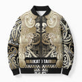 Aotearoa Iwi Waikato Tainui Bomber Puffer Jacket Maori Wharenui House Tribal Pattern