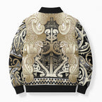 Aotearoa Iwi Waikato Tainui Bomber Puffer Jacket Maori Wharenui House Tribal Pattern