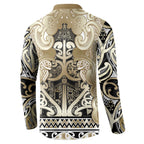 Aotearoa Iwi Waikato Tainui Button Sweatshirt Maori Wharenui House Tribal Pattern