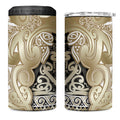 Aotearoa Iwi Waikato Tainui 4 in 1 Can Cooler Tumbler Maori Wharenui House Tribal Pattern