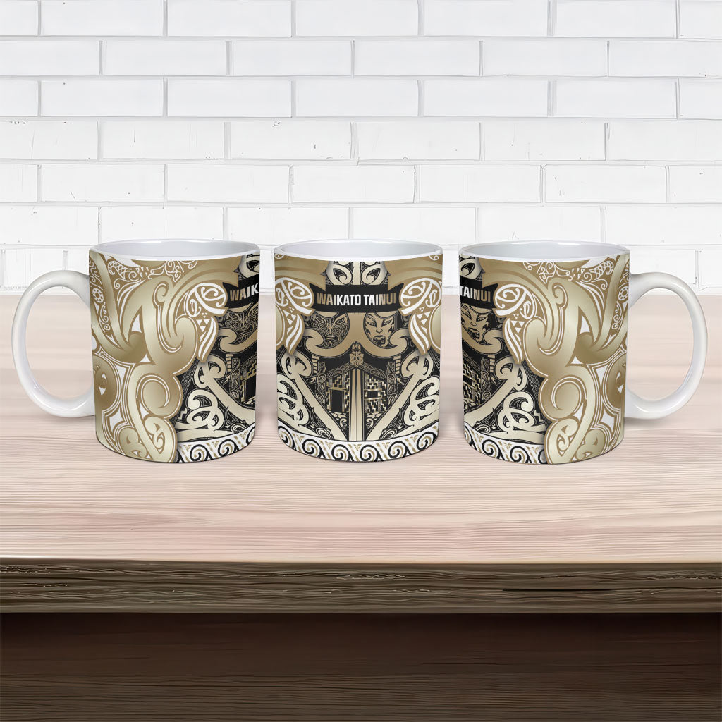 Aotearoa Iwi Waikato Tainui Ceramic Mug Maori Wharenui House Tribal Pattern