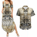 Aotearoa Iwi Waikato Tainui Couples Matching Summer Maxi Dress and Hawaiian Shirt Maori Wharenui House Tribal Pattern