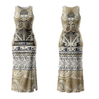 Aotearoa Iwi Waikato Tainui Couples Matching Tank Maxi Dress and Hawaiian Shirt Maori Wharenui House Tribal Pattern