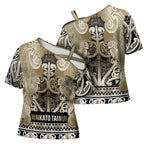 Aotearoa Iwi Waikato Tainui Cross Shoulder Shirt Maori Wharenui House Tribal Pattern
