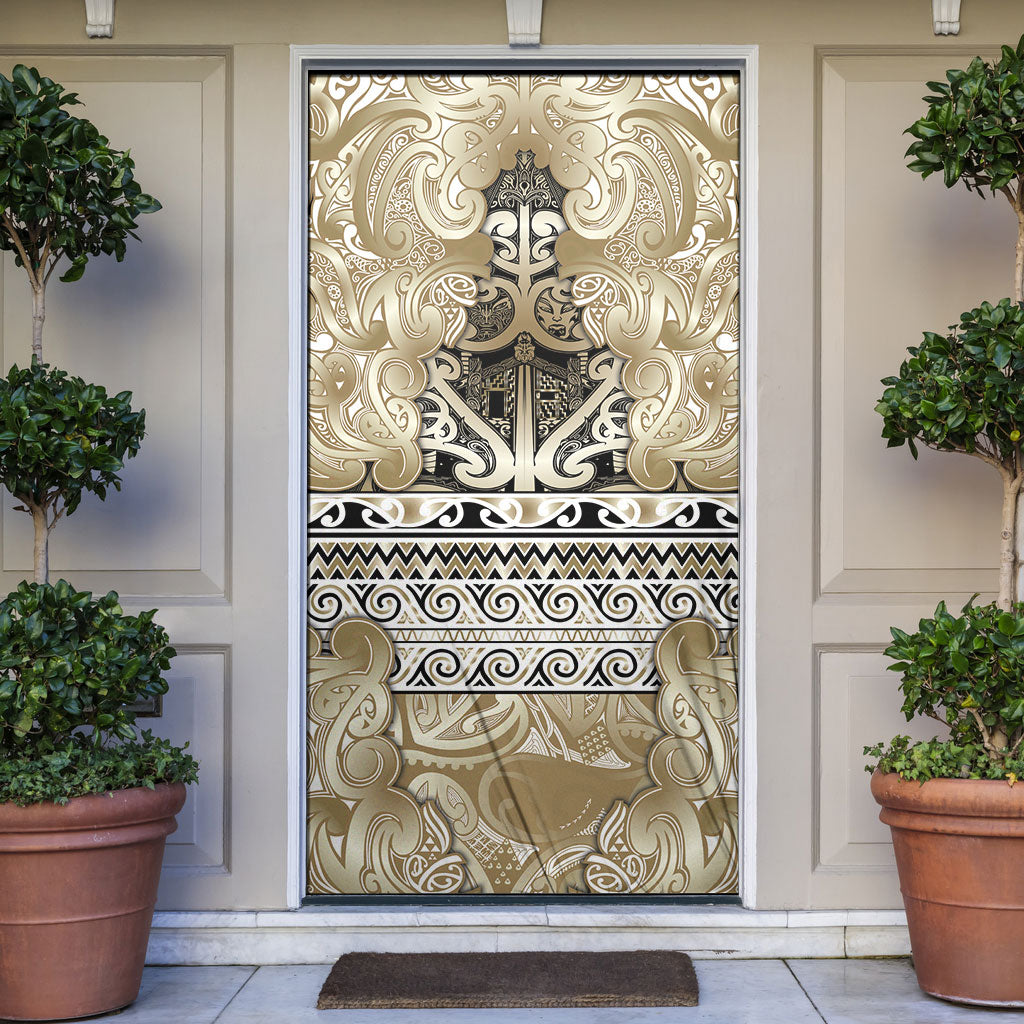 Aotearoa Iwi Waikato Tainui Door Cover Maori Wharenui House Tribal Pattern
