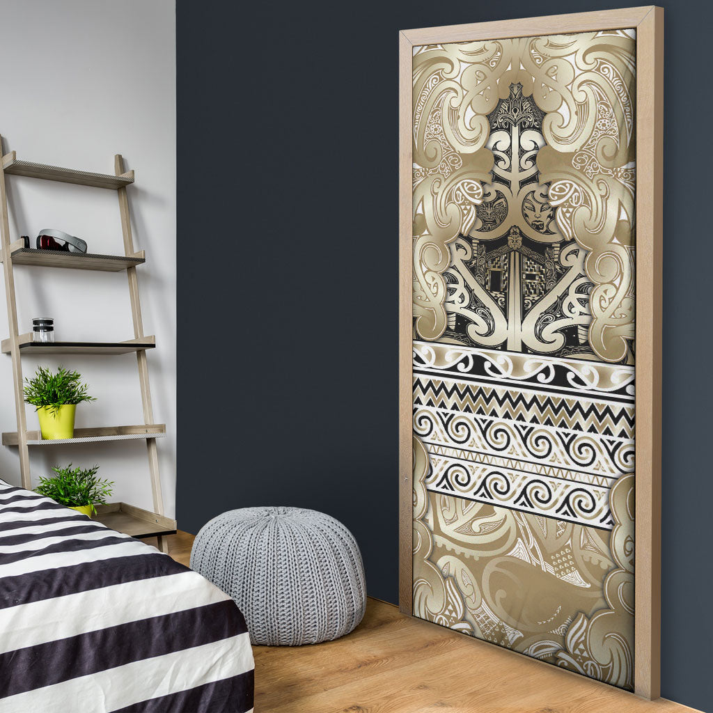 Aotearoa Iwi Waikato Tainui Door Cover Maori Wharenui House Tribal Pattern