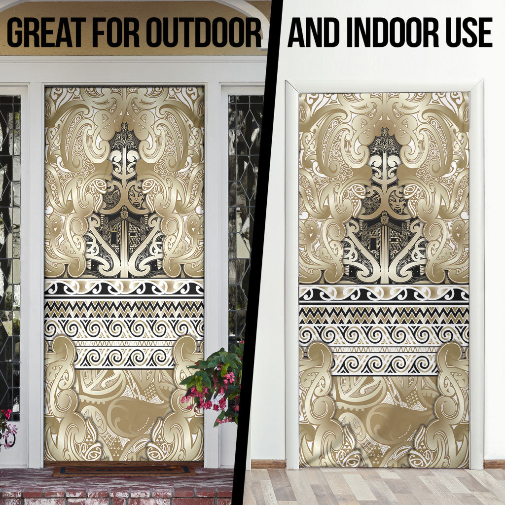 Aotearoa Iwi Waikato Tainui Door Cover Maori Wharenui House Tribal Pattern