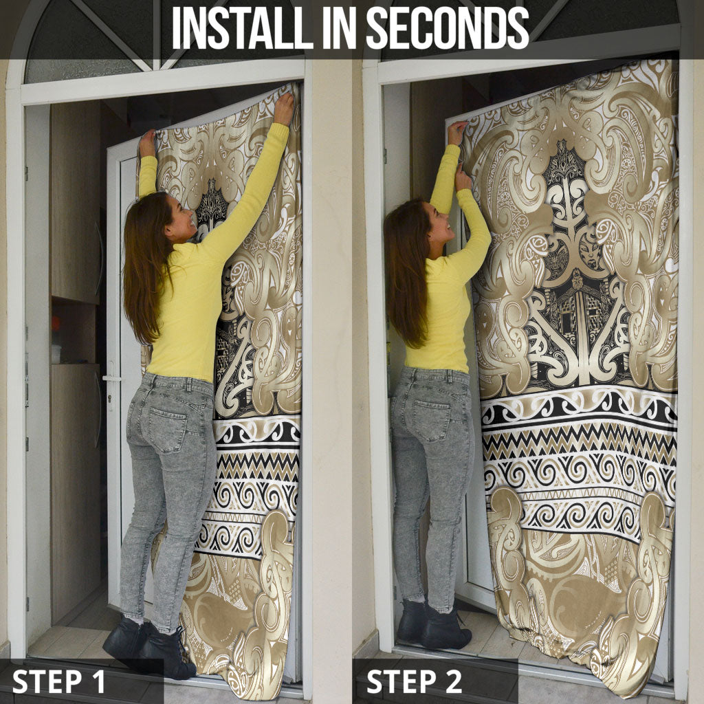 Aotearoa Iwi Waikato Tainui Door Cover Maori Wharenui House Tribal Pattern