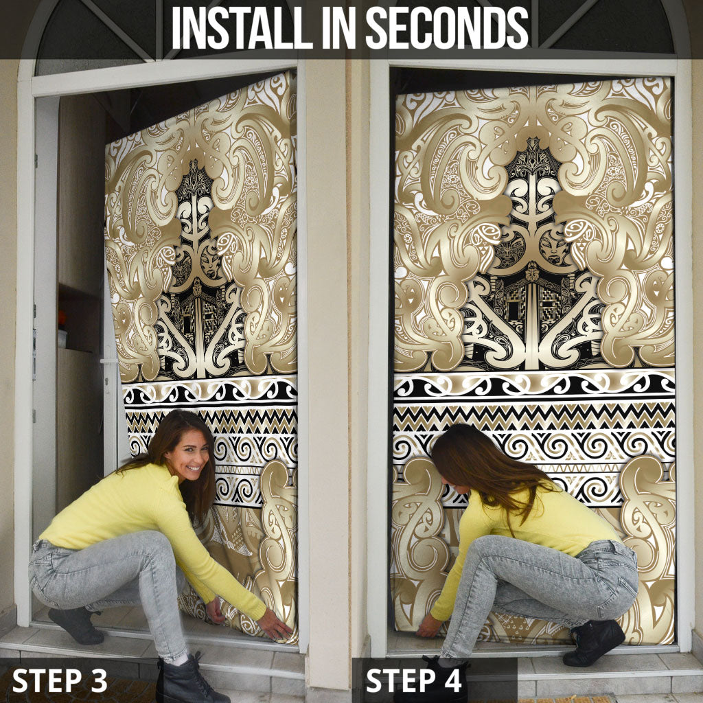 Aotearoa Iwi Waikato Tainui Door Cover Maori Wharenui House Tribal Pattern
