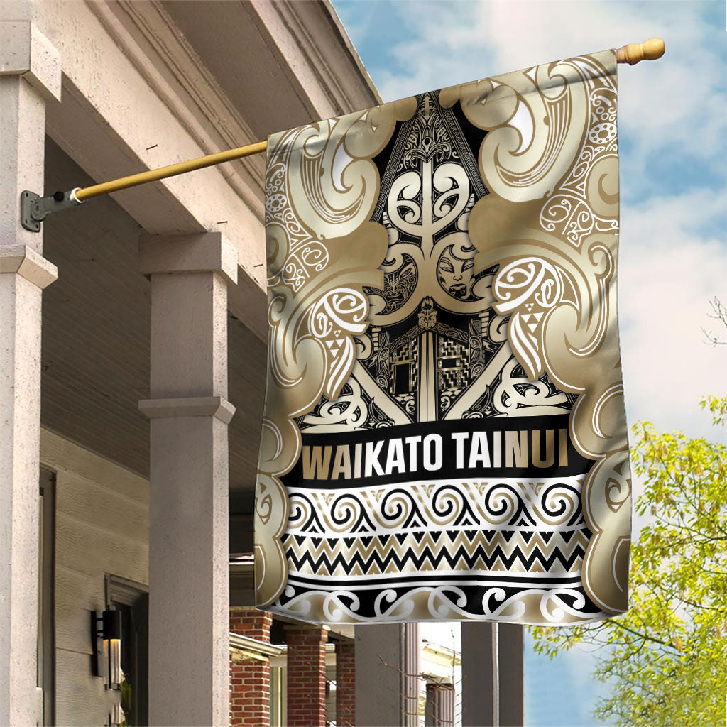 Aotearoa Iwi Waikato Tainui Garden Flag Maori Wharenui House Tribal Pattern