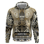 Aotearoa Iwi Waikato Tainui Hoodie Maori Wharenui House Tribal Pattern