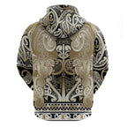 Aotearoa Iwi Waikato Tainui Hoodie Maori Wharenui House Tribal Pattern