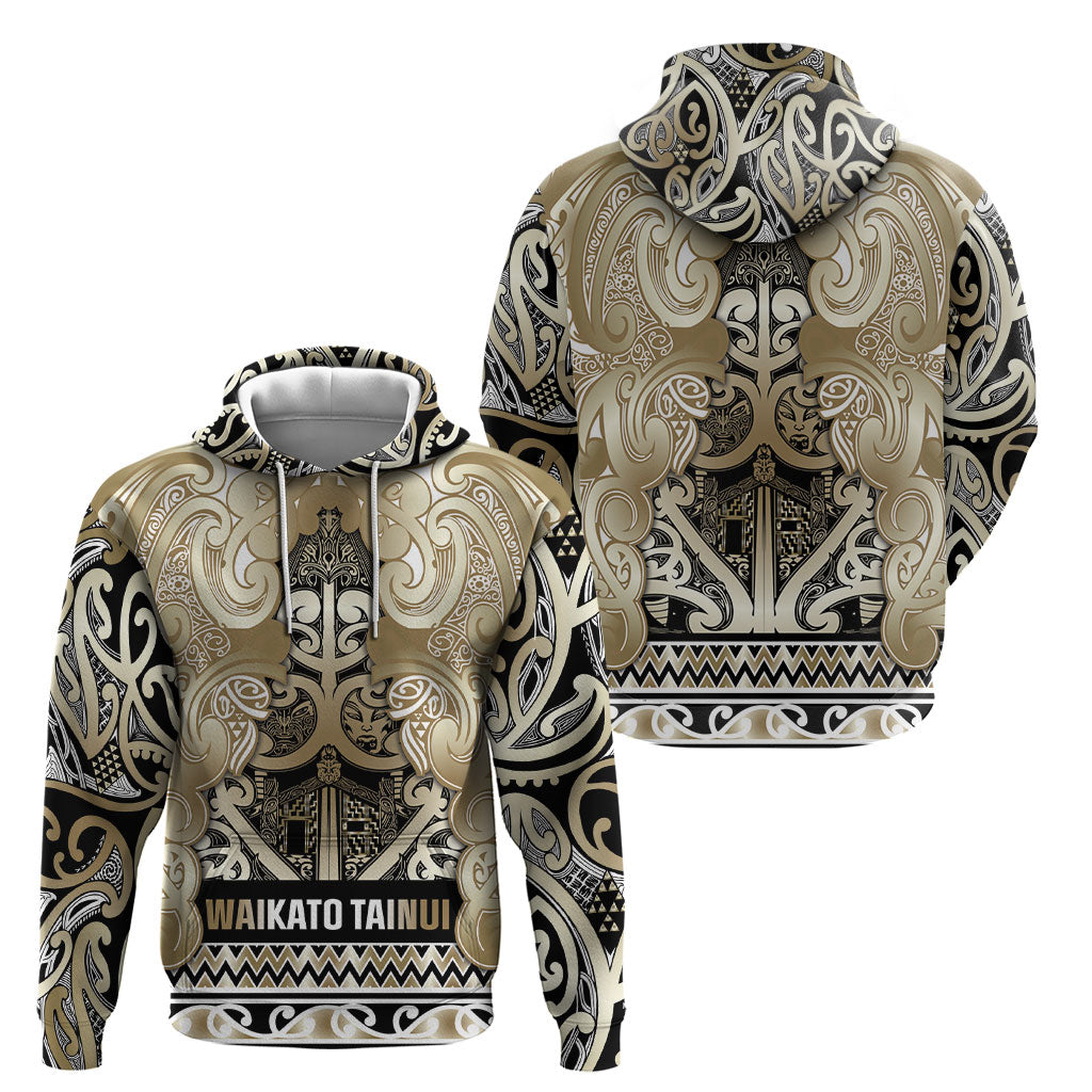 Aotearoa Iwi Waikato Tainui Hoodie Maori Wharenui House Tribal Pattern