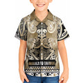 Aotearoa Iwi Waikato Tainui Kid Hawaiian Shirt Maori Wharenui House Tribal Pattern
