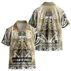 Aotearoa Iwi Waikato Tainui Kid Hawaiian Shirt Maori Wharenui House Tribal Pattern