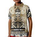 Aotearoa Iwi Waikato Tainui Kid Polo Shirt Maori Wharenui House Tribal Pattern