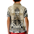Aotearoa Iwi Waikato Tainui Kid Polo Shirt Maori Wharenui House Tribal Pattern