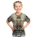 Aotearoa Iwi Waikato Tainui Kid T Shirt Maori Wharenui House Tribal Pattern