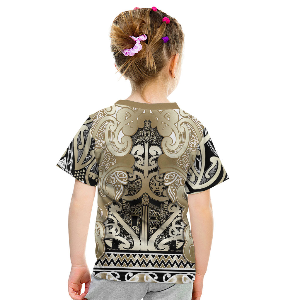 Aotearoa Iwi Waikato Tainui Kid T Shirt Maori Wharenui House Tribal Pattern