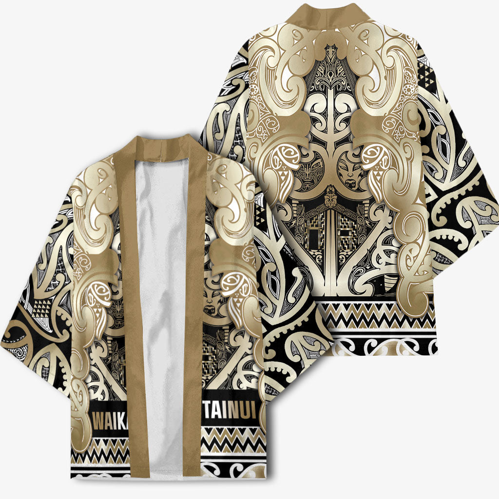 Aotearoa Iwi Waikato Tainui Kimono Maori Wharenui House Tribal Pattern