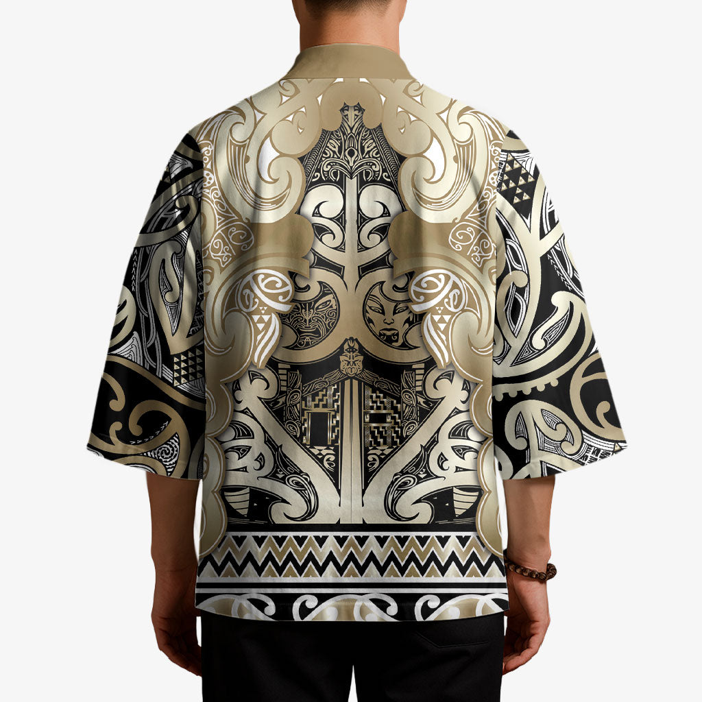 Aotearoa Iwi Waikato Tainui Kimono Maori Wharenui House Tribal Pattern