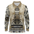 Aotearoa Iwi Waikato Tainui Long Sleeve Polo Shirt Maori Wharenui House Tribal Pattern
