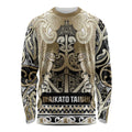 Aotearoa Iwi Waikato Tainui Long Sleeve Shirt Maori Wharenui House Tribal Pattern
