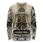 Aotearoa Iwi Waikato Tainui Long Sleeve Shirt Maori Wharenui House Tribal Pattern