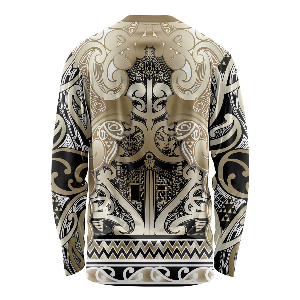 Aotearoa Iwi Waikato Tainui Long Sleeve Shirt Maori Wharenui House Tribal Pattern