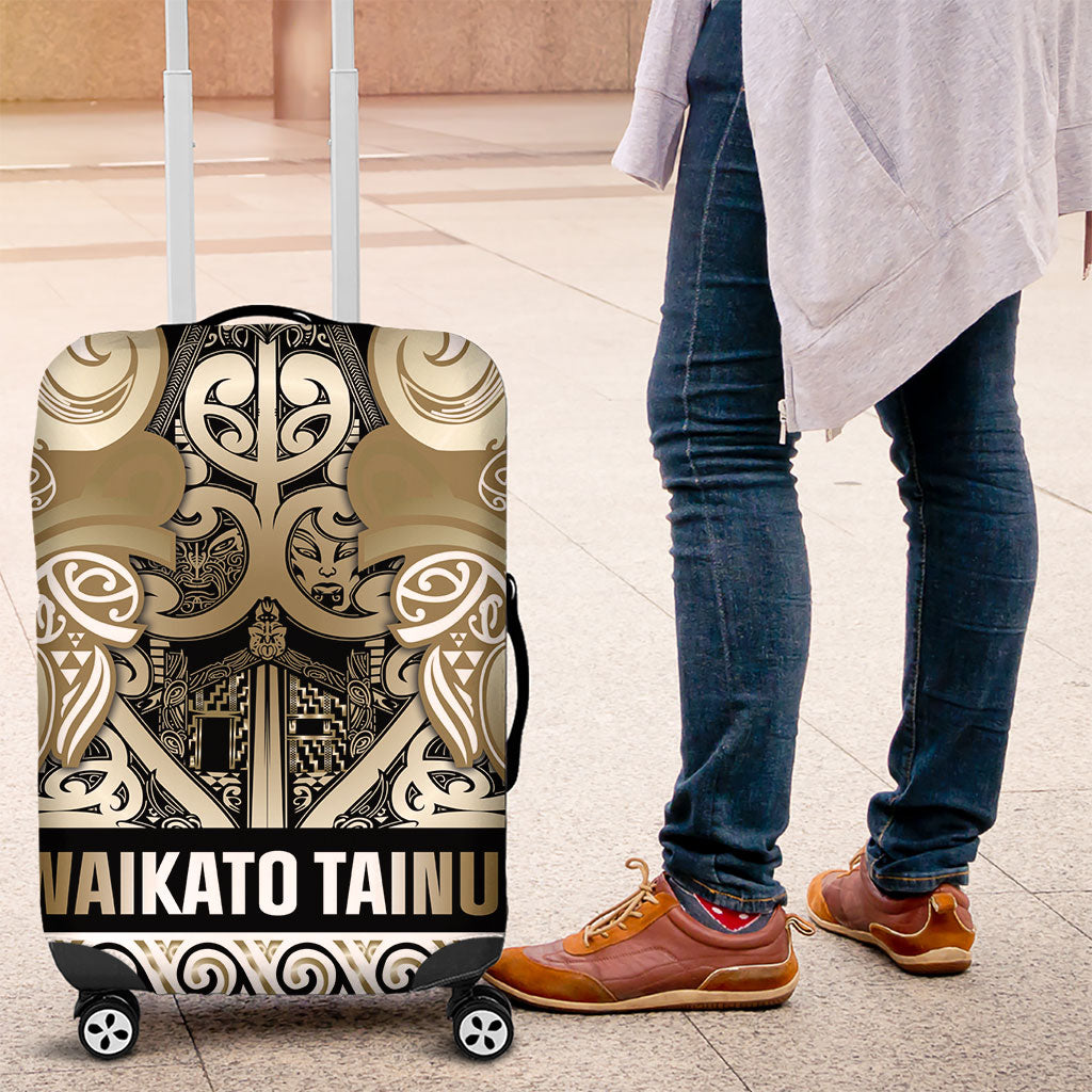 Aotearoa Iwi Waikato Tainui Luggage Cover Maori Wharenui House Tribal Pattern