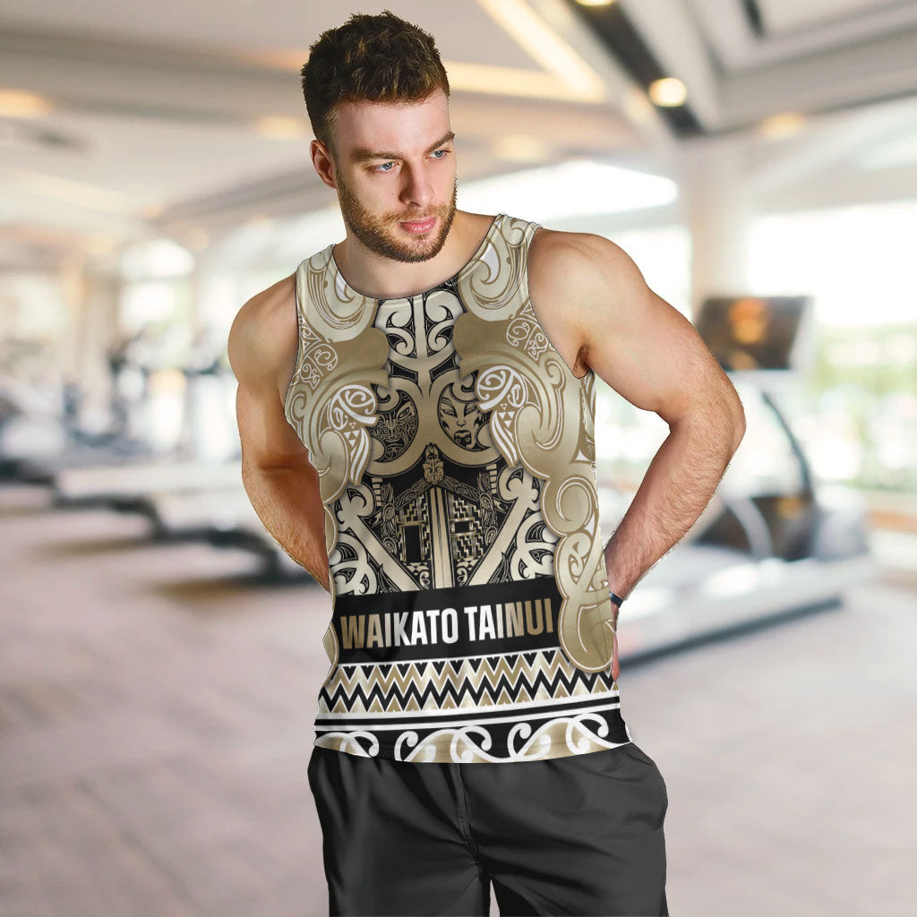 Aotearoa Iwi Waikato Tainui Men Tank Top Maori Wharenui House Tribal Pattern