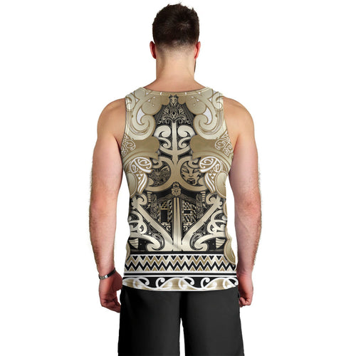 Aotearoa Iwi Waikato Tainui Men Tank Top Maori Wharenui House Tribal Pattern