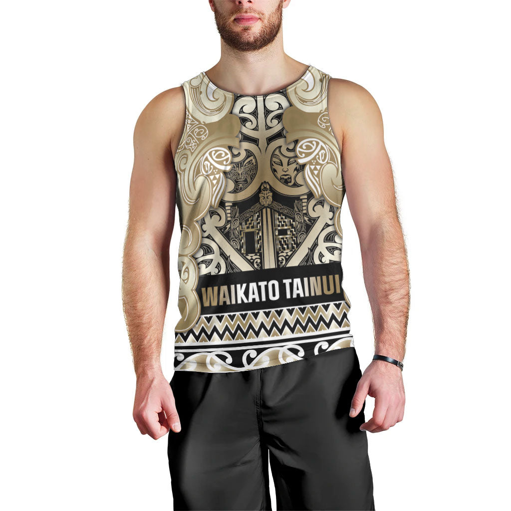 Aotearoa Iwi Waikato Tainui Men Tank Top Maori Wharenui House Tribal Pattern