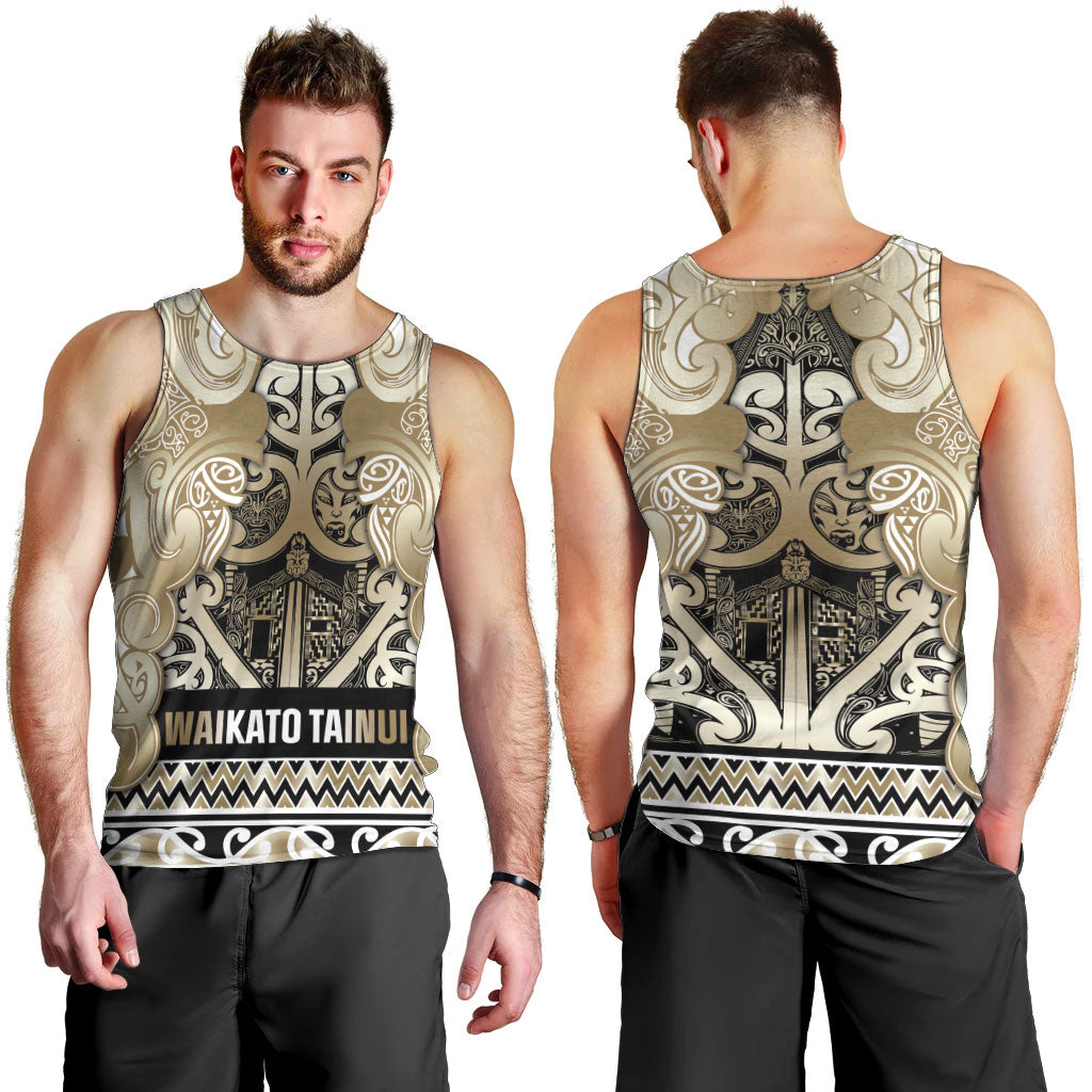Aotearoa Iwi Waikato Tainui Men Tank Top Maori Wharenui House Tribal Pattern