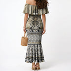 Aotearoa Iwi Waikato Tainui Mermaid Dress Maori Wharenui House Tribal Pattern