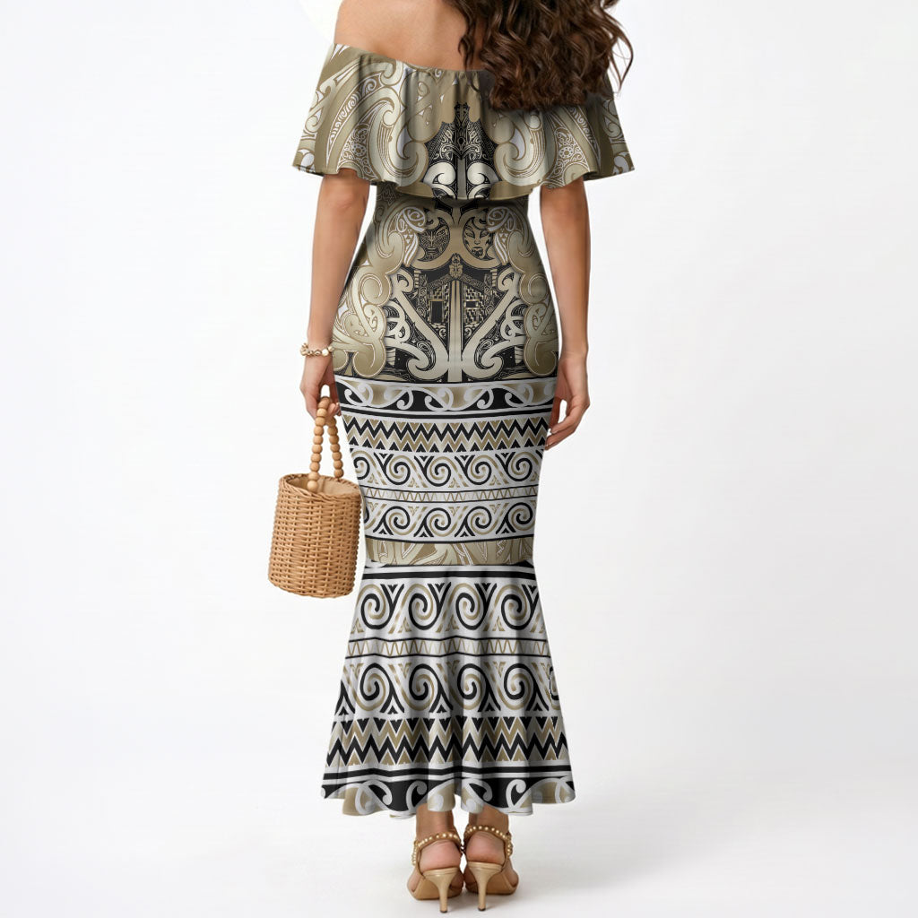 Aotearoa Iwi Waikato Tainui Mermaid Dress Maori Wharenui House Tribal Pattern